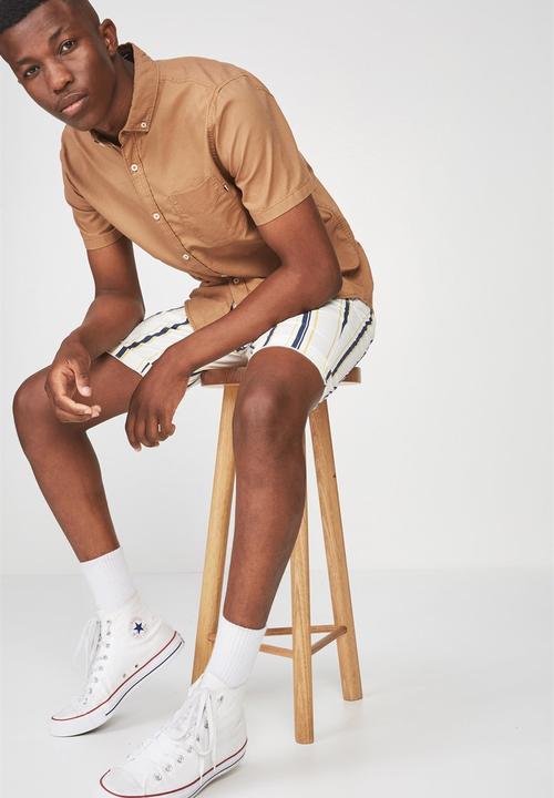Cotton On - Vintage prep short sleeve shirt - brown 
