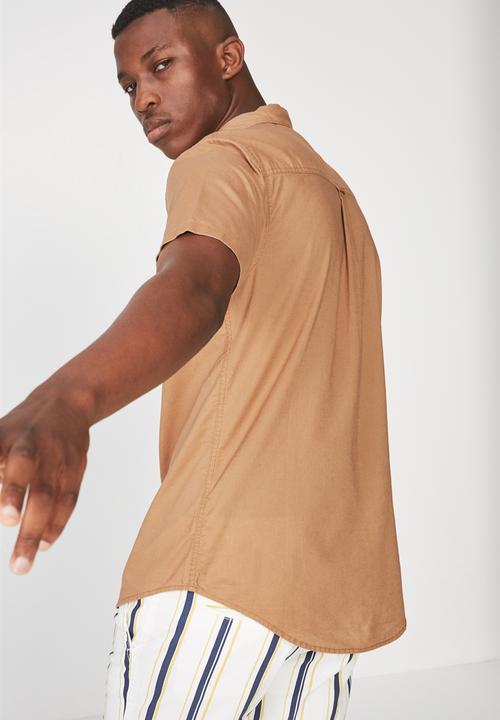 Cotton On - Vintage prep short sleeve shirt - brown 