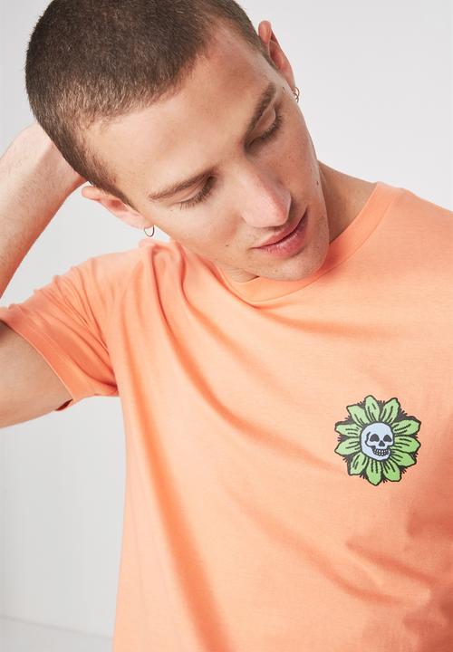 Cotton On - Skull flower Tbar tee - peach
