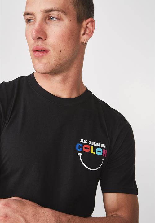 Cotton On - Seen in colour Tbar tee  - black