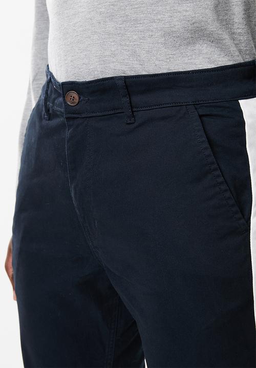 Superbalist - Cropped slim fit taped chino - navy