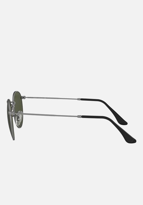 Ray-Ban - Round metal sunglasses - matte gunmetal & crystal green