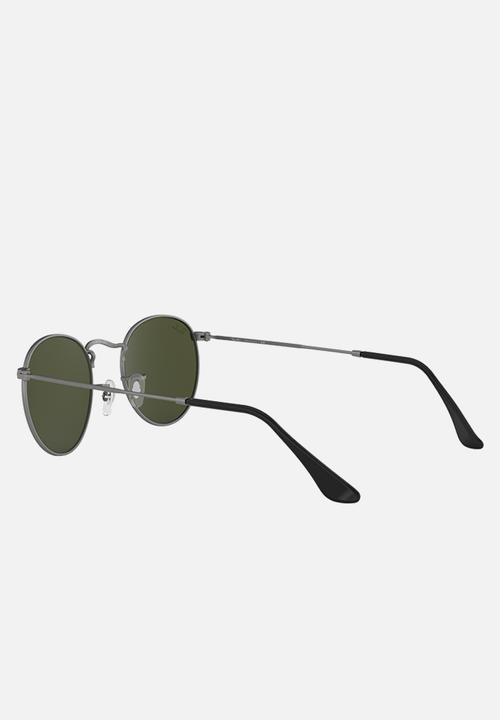 Ray-Ban - Round metal sunglasses - matte gunmetal & crystal green