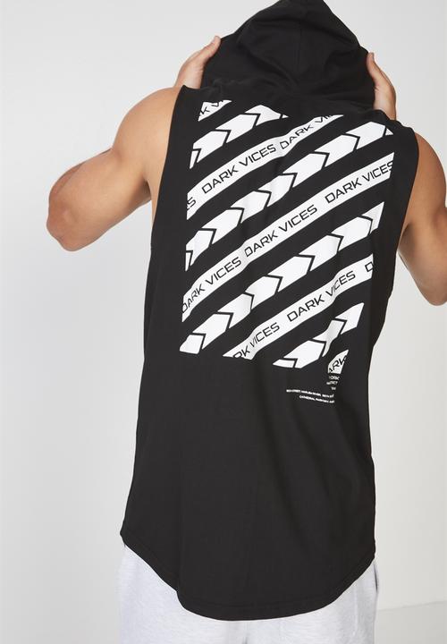 Cotton On - Dark vices NY hustle muscle tee - black 