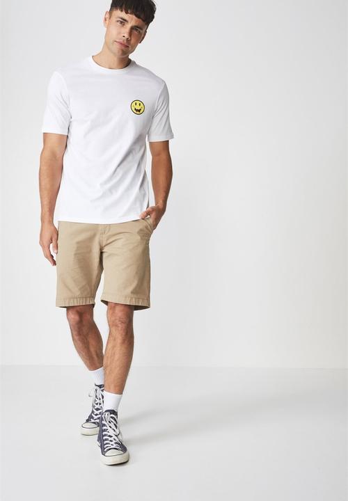 Cotton On - Crazy smile Tbar tee - white