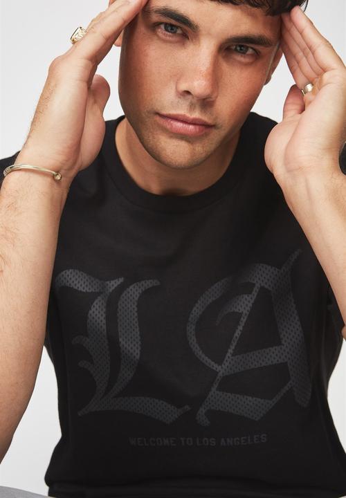 Cotton On - Active welcome to Los Angeles graphic tee - black