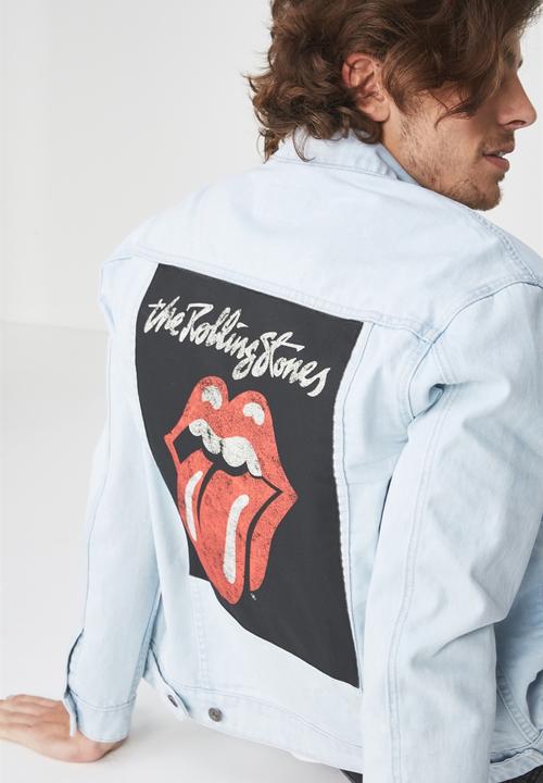 Cotton On - Rodeo Rolling Stone lips collaboration jacket - blue