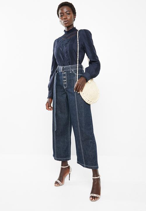 Vero Moda - Dawn long sleeve midi shirt - navy