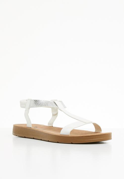 Butterfly Feet - Reese T-bar sandals - white