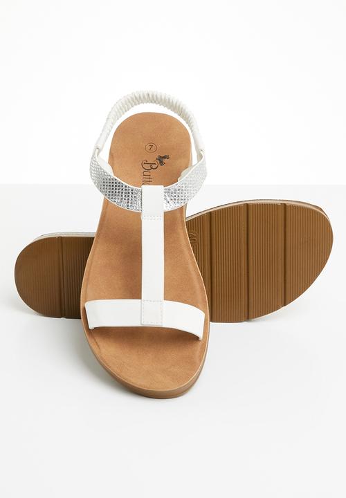 Butterfly Feet - Reese T-bar sandals - white