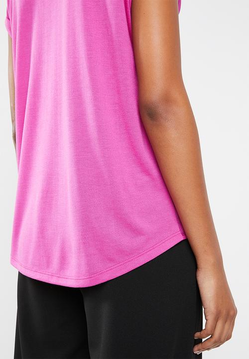 Vero Moda - Dean mix short sleeve wide top - pink