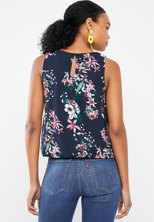Vero Moda - Cheer hanna short sleeve top - navy