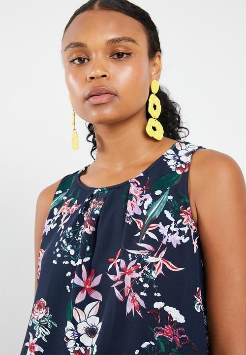 Vero Moda - Cheer hanna short sleeve top - navy