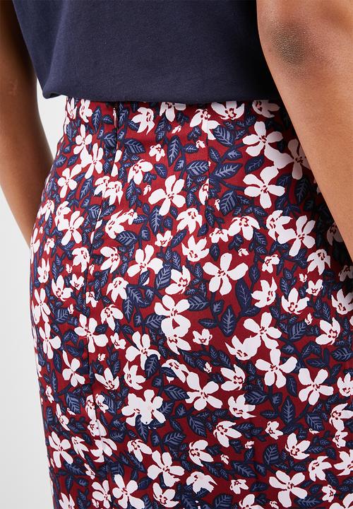 Vero Moda - Billia knee skirt - burgundy & navy