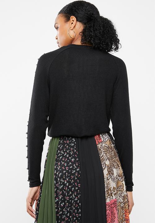 Vero Moda - Pearl long sleeve o-neck knit - black