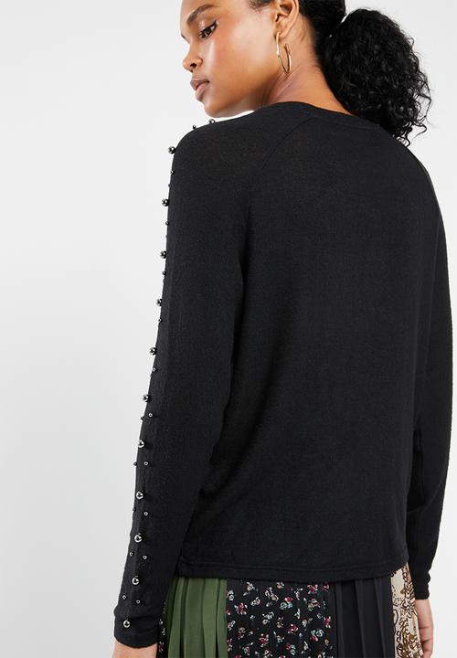 Vero Moda - Pearl long sleeve o-neck knit - black