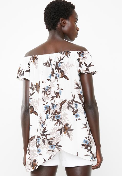 O'Neill - Pom off shoulder top - white