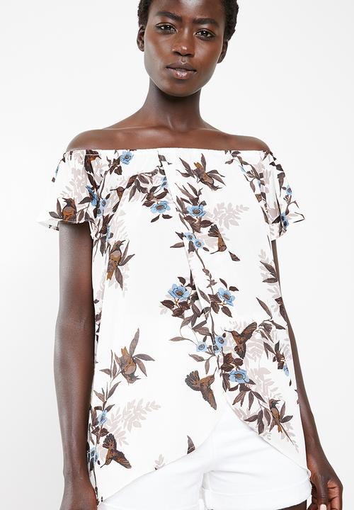 O'Neill - Pom off shoulder top - white