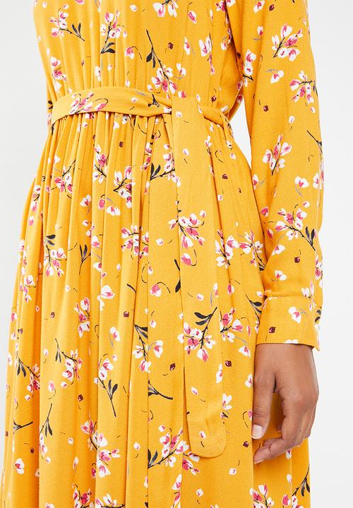 Vero Moda - Maya long sleeve dress - yellow