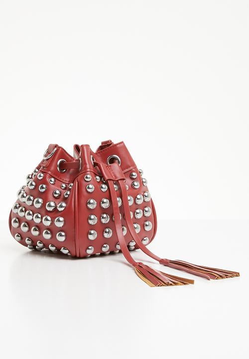 Superbalist - Studded bucket bag - red