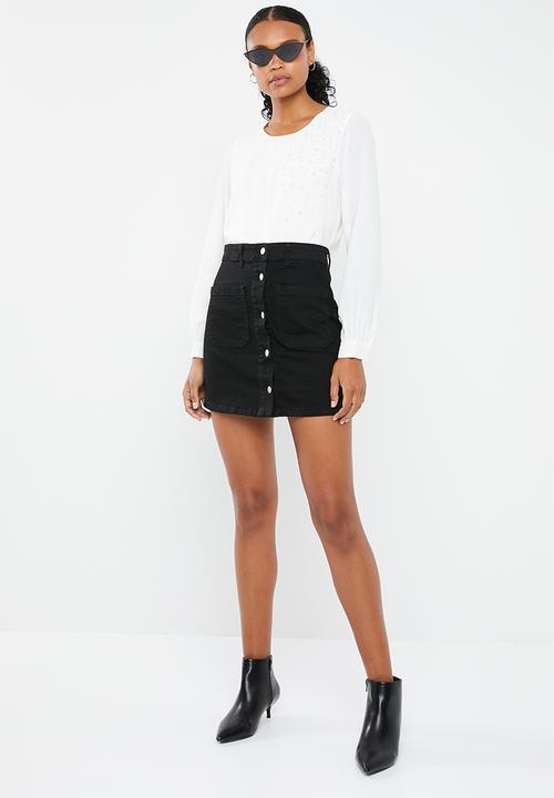 Vero Moda - Dagmar long sleeve midi top - white