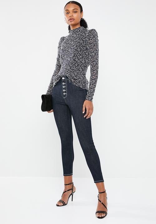 Vero Moda - Desiree long sleeve lace blouse - navy