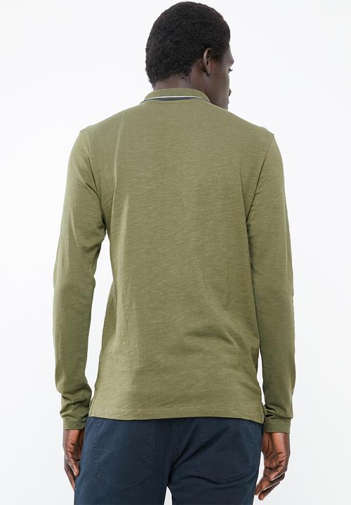Jack & Jones - Winston long sleeve polo - green