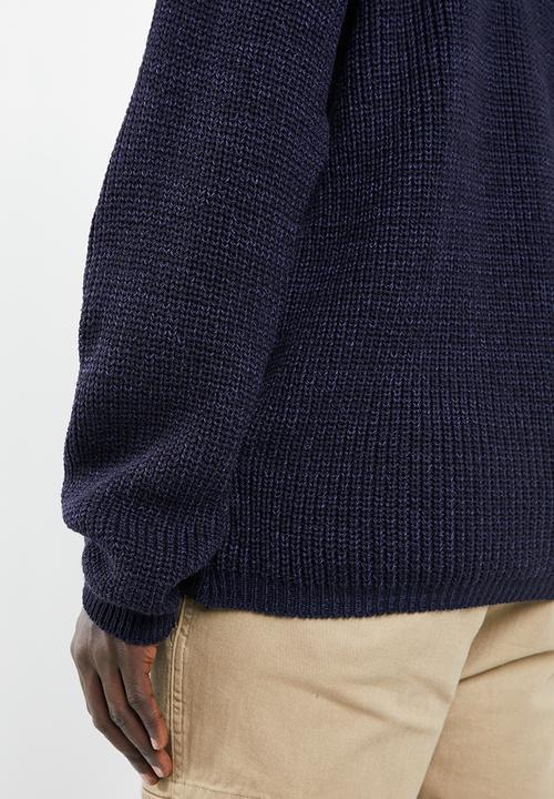 Superbalist - Chunky textured roll neck knit - navy