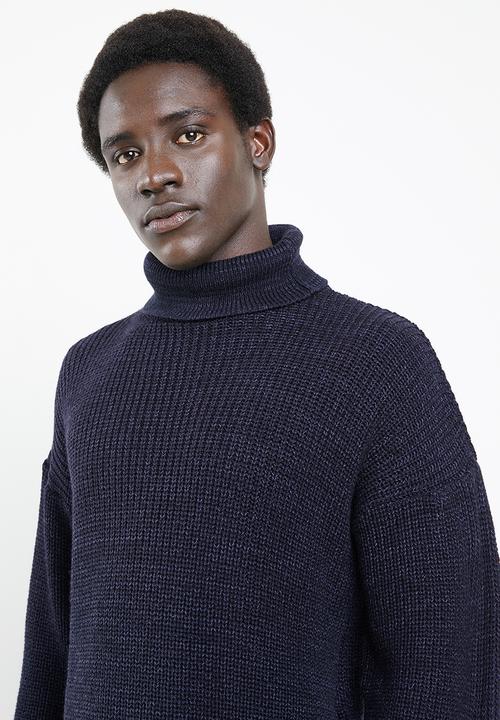 Superbalist - Chunky textured roll neck knit - navy