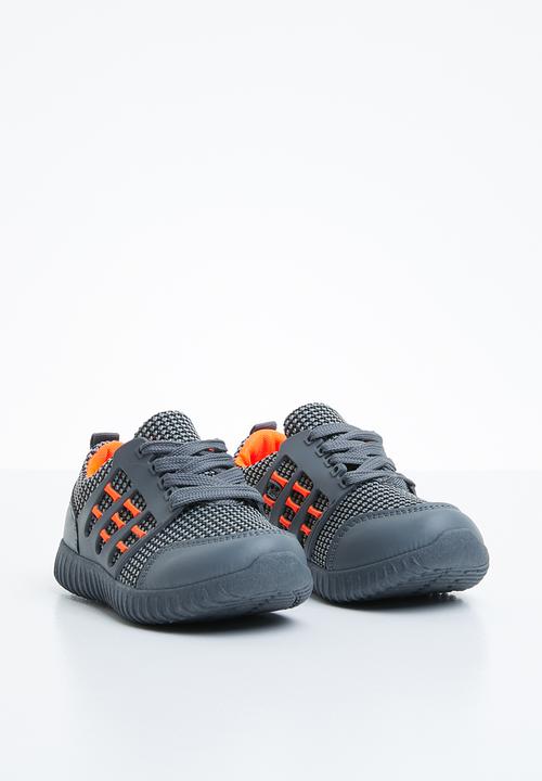Naughty Kids - Lace sneaker - grey & orange