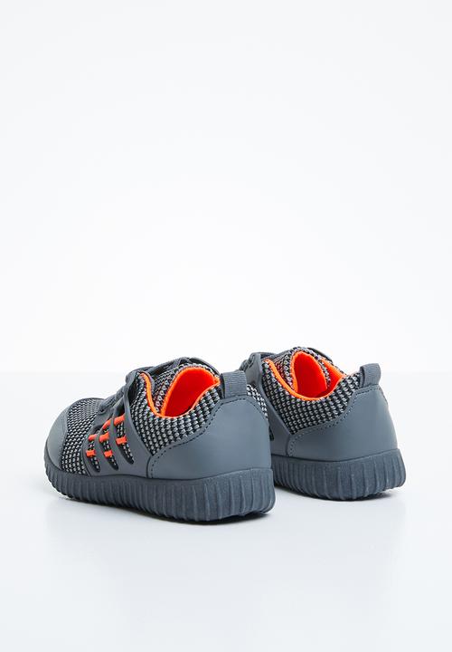 Naughty Kids - Lace sneaker - grey & orange