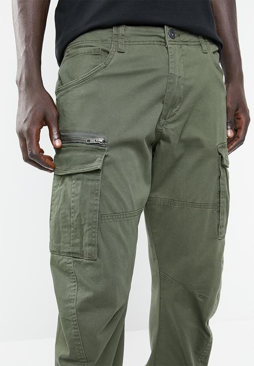 Jack & Jones - Drake chop AKM 574 cargo trousers - green