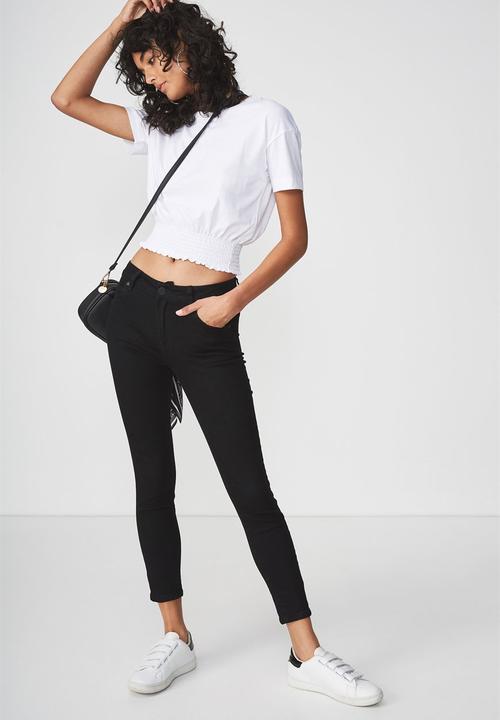 Cotton On - Mid rise grazer skinny jean - black