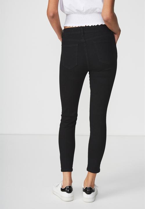 Cotton On - Mid rise grazer skinny jean - black