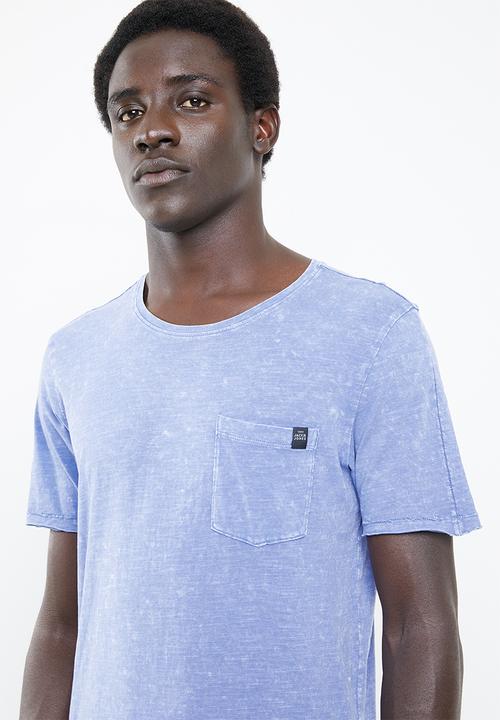 Jack & Jones - Turbo scoop neck short sleeve tee -  blue