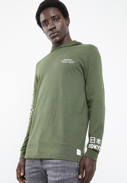 Only & Sons - Dean long sleeve hoodie - green