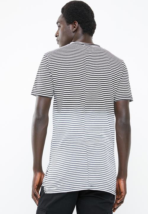 Only & Sons - Hanson bleached stripe tee - black & white