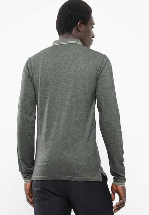 Only & Sons - Stan long sleeve fitted polo - green