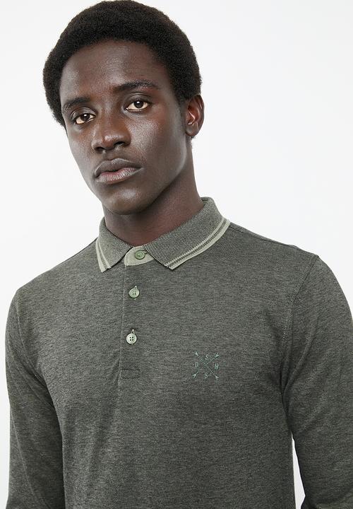 Only & Sons - Stan long sleeve fitted polo - green
