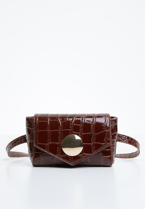 Superbalist - Tortoise shell strap clutch bag - brown