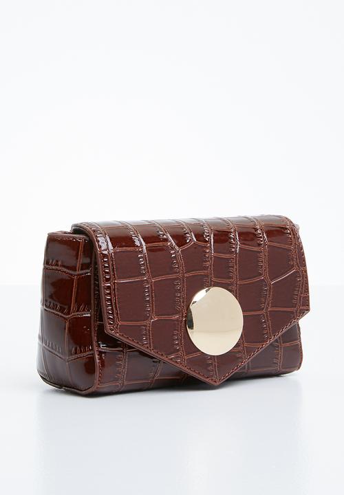 Superbalist - Tortoise shell strap clutch bag - brown
