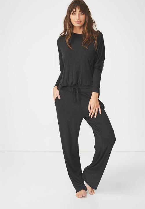 Cotton On - Sleep recovery relaxed pant - black 