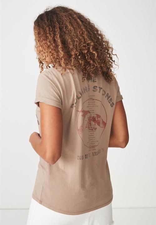 Cotton On - Premium graphic tee Rolling Stones - brown