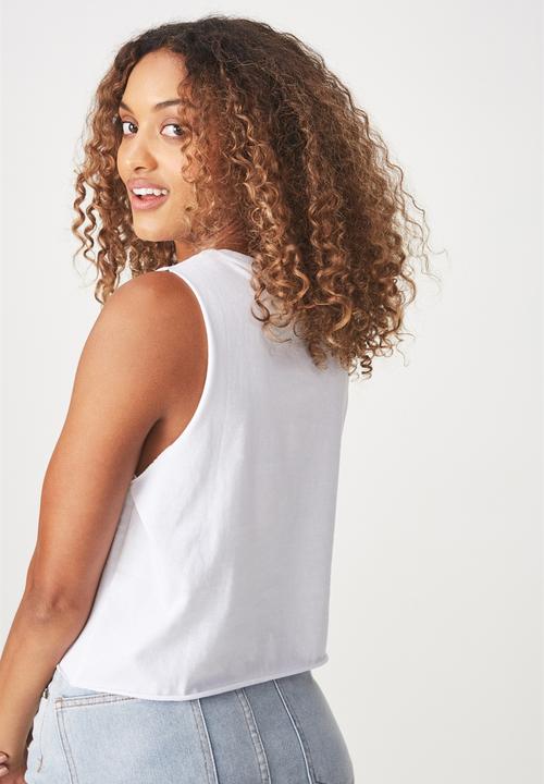 Cotton On - Tbar lola graphic Mon Cheri tank top - white