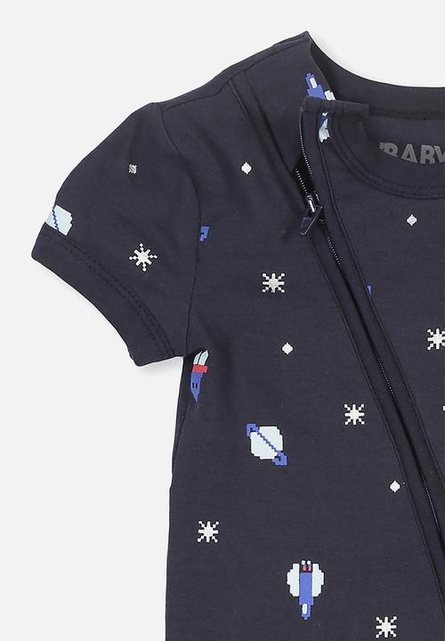 Cotton On - Mini short sleeve zip through romper - navy 