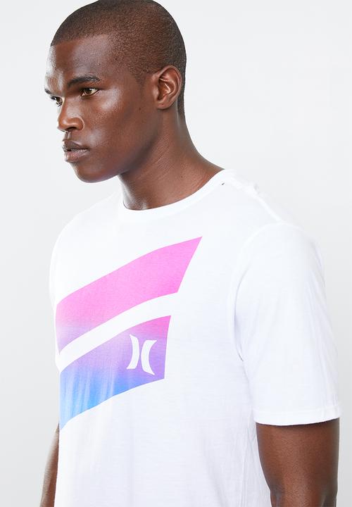 Hurley - Icon slash gradient T-shirt - white