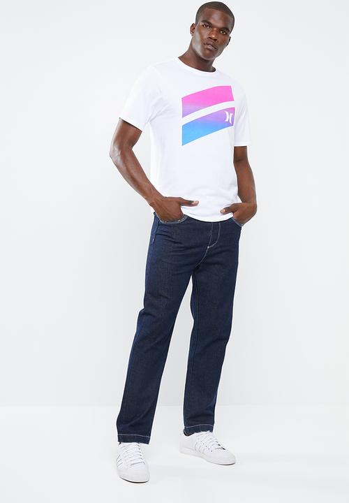 Hurley - Icon slash gradient T-shirt - white