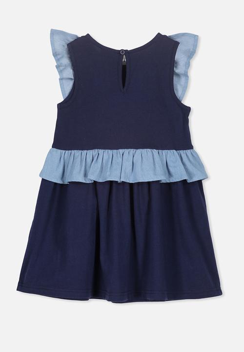 Cotton On - Sheridan sleeveless dress - navy & blue