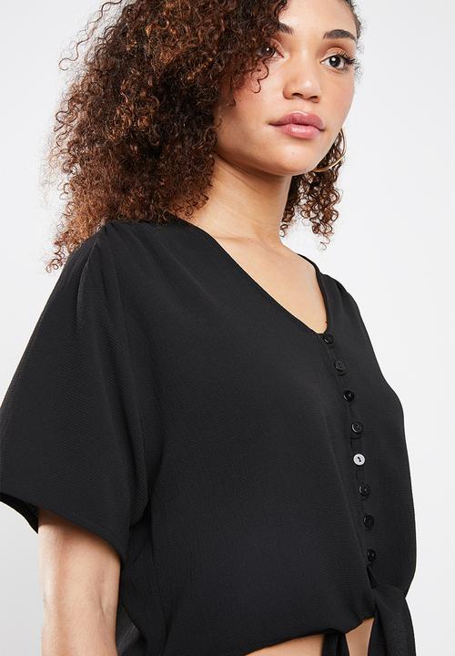 Superbalist - Tie front blouse - black