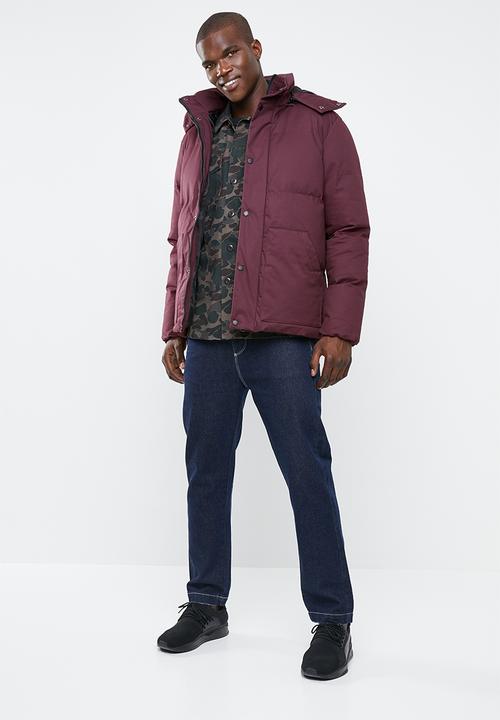 Bellfield - Hooded puffa jacket - maroon
